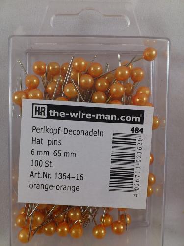 Farbigen Pins 6 mm 100 st.  orange